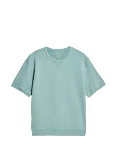 Fortela Ohio Brushed Jersey Short Sleeve Sweatshirt In Green