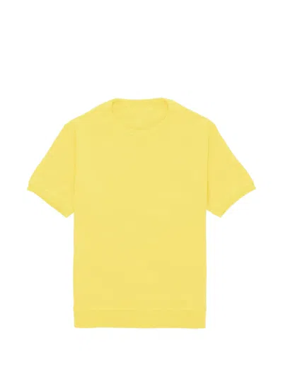 Fortela Ohio Brushed Jersey Short Sleeve Sweatshirt In Yellow