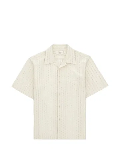Fortela Open Collar Striped Shirt In White
