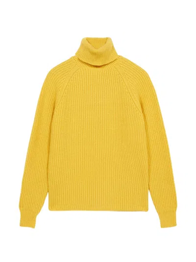Fortela Oslo Merino Wool High Neck Sweater In Yellow