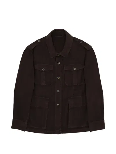 Fortela Owen Front-pockets Jacket In Brown