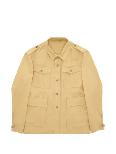 Fortela Owen Linen Safari Jacket In Neutral