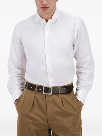 Fortela Oxford Chest Pocket Shirt In White