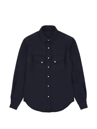 Fortela Pasadena Contrast-stitching Shirt In Blue