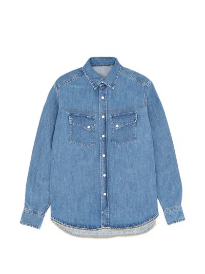 Fortela Pasadena Flap-pockets Denim Shirt In Blue
