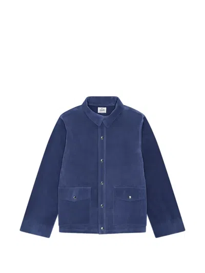 Fortela Welder Suede Leather Jacket In Blue