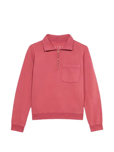 Fortela Polo-collar Pocket Zip-up Polo Shirt In Pink