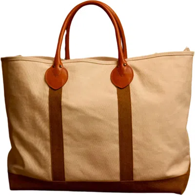 Fortela Reinforced Stitched Cotton Tote Bag In Neutral