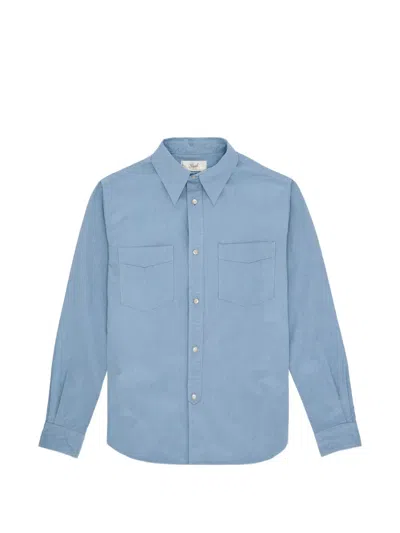 Fortela Prequel Cotton Shirt With Pockets In Blue