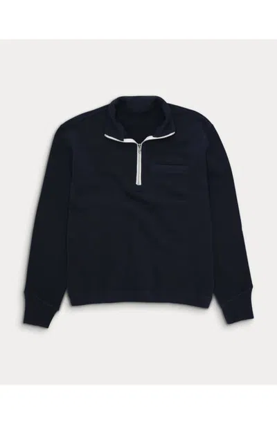 Fortela Princeton Fleece Jersey Zip Sweatshirt In Blue