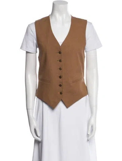 Pre-owned Fortela Printed Vest In Brown