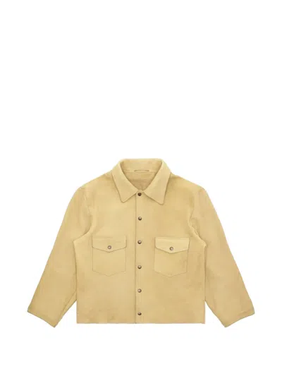 Fortela Quarter Deer Skin Leather Jacket In Yellow