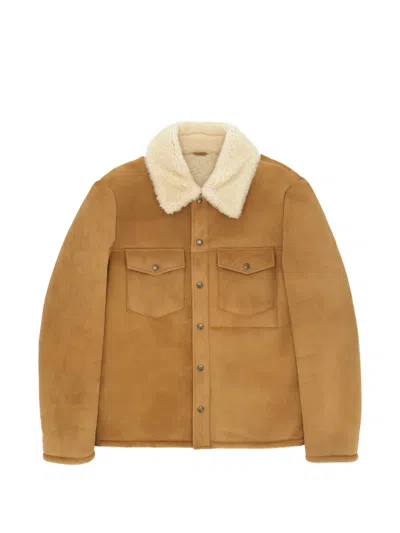 Fortela Quarter Patch-pocket Shearling Jacket In Brown