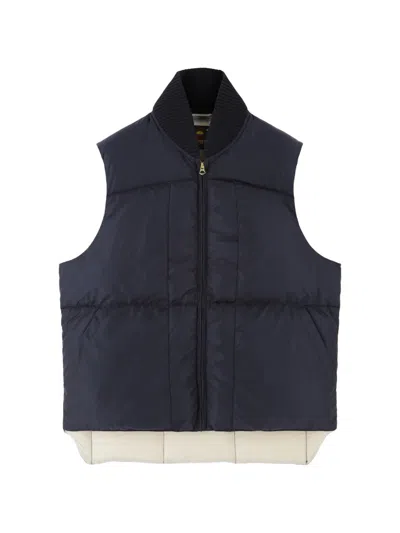 Fortela Queen Quilted Ribbed Vest In Blue