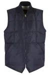 Fortela Quilted Woven Vest With High Collar