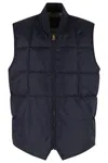 Fortela Quilted Woven Vest With High Collar In Black