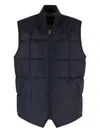 Fortela Quilted Woven Vest With High Collar In Blue
