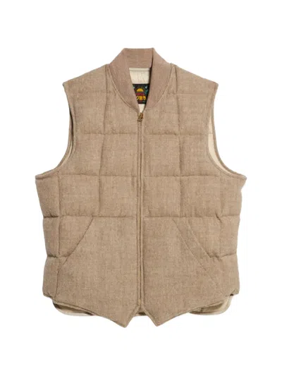 Fortela Quilted Zip Vest In Brown