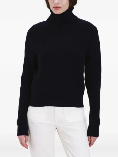 Fortela Rib-stitch Turtleneck Sweater In Blue