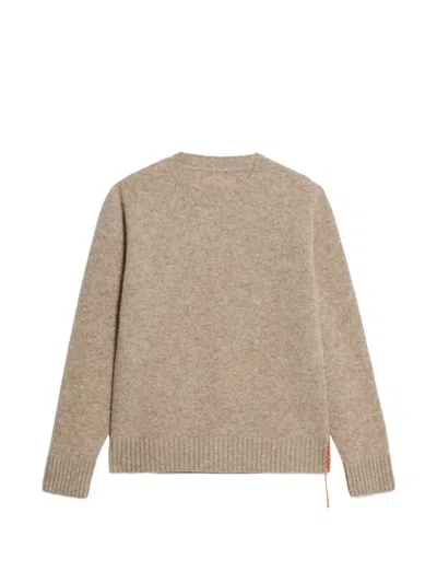 Fortela Ribbed Crew Neck Sweater In Brown