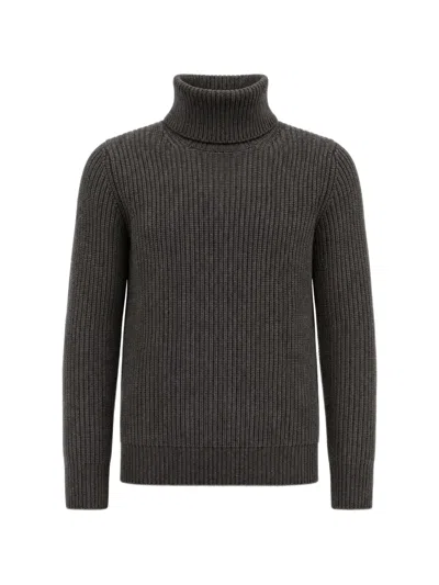 Fortela Ribbed-knit Roll-neck Sweater In Gray