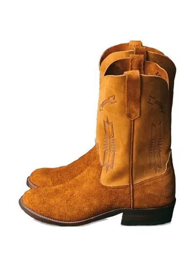 Fortela Riosboots Embroidery Suede Boots In Brown