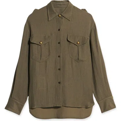 Fortela Sahariana Linen Blend Shirt In Neutral