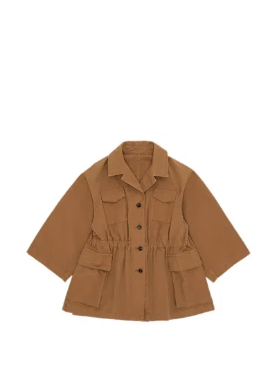 Fortela Flegia Sahariana Cotton Jacket In Brown
