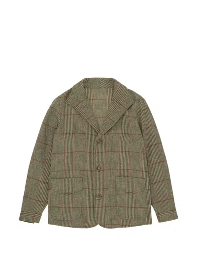 Fortela Scotland Check-pattern Blazer In Green