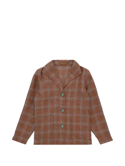Fortela Scotland Checkered Jacket In Brown