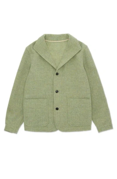 Fortela Scotland Herringbone Patch-pocket Jacket In Green