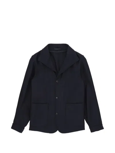 Fortela Scotland Classic Manteco Wool Jacket In Blue