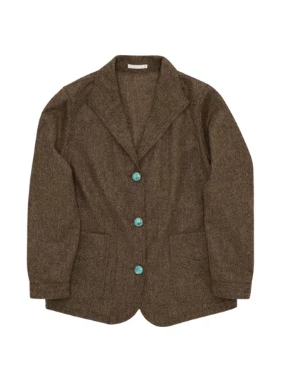 Fortela Scotland Virgin Wool Jacket In Brown