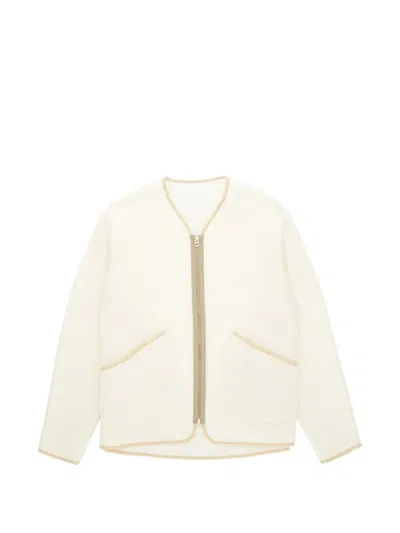 Fortela Sherpa Contrast-trim Wool Jacket In White