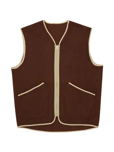 Fortela Sherpavest Brushed-wool Vest In Brown