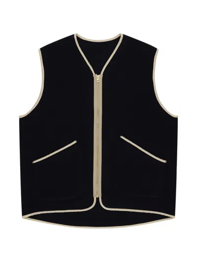 Fortela Sherpavest Zip Waistcoat In Black
