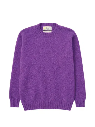 Fortela Shetland Crew Neck Sweater In Purple