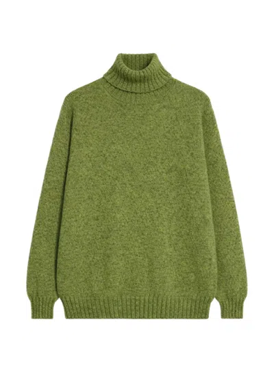 Fortela Shetland Turtleneck Sweater In Green