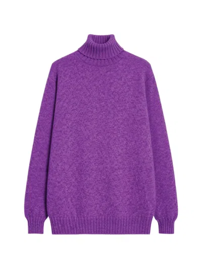 Fortela Shetland Turtleneck Sweater In Purple