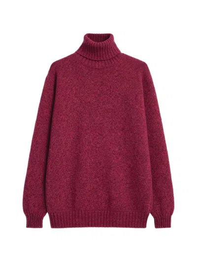 Fortela Shetland Turtleneck Wool Sweater In Red