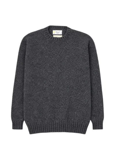 Fortela Shetland Crew Neck Sweater In Gray