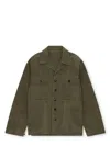 Fortela Moss Green Waxed Oversized Shirt In Multi