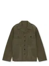 Fortela Moss Green Waxed Oversized Shirt In Multi