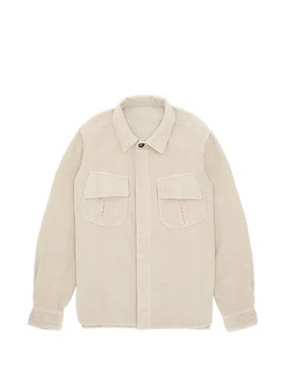 Fortela Short Corduroy Pocket Overshirt In Neutral