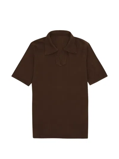 Fortela Short-sleeve V-neck T-shirt In Brown