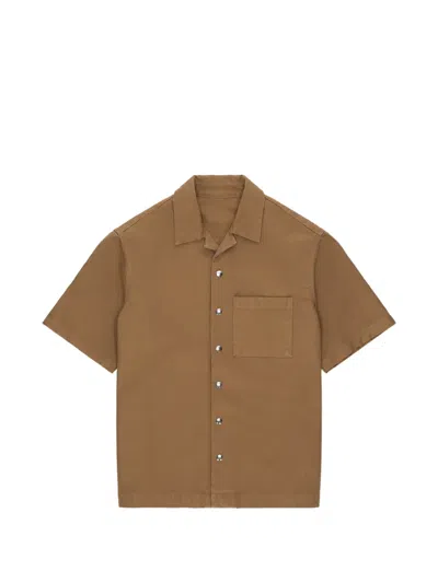 Fortela Short-sleeves Pocket Shirt In Brown