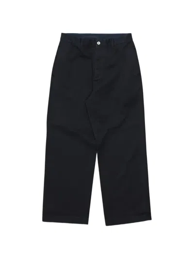 Fortela Silver Herringbone Cotton Trousers In Black