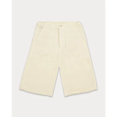 Fortela Simone Fatigue Linen Shorts In Yellow