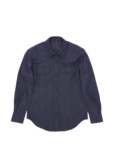 Fortela Smith Japanese Chambray Shirt In Blue