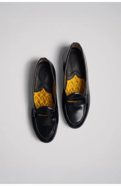 Fortela Smokedbone Crosby Abrasive Leather Slipper In Black